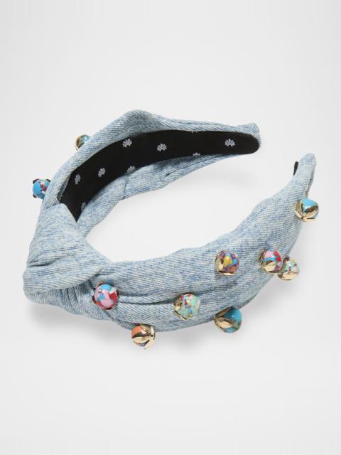 LELE SADOUGHI Knotted Denim Terrazzo Headband