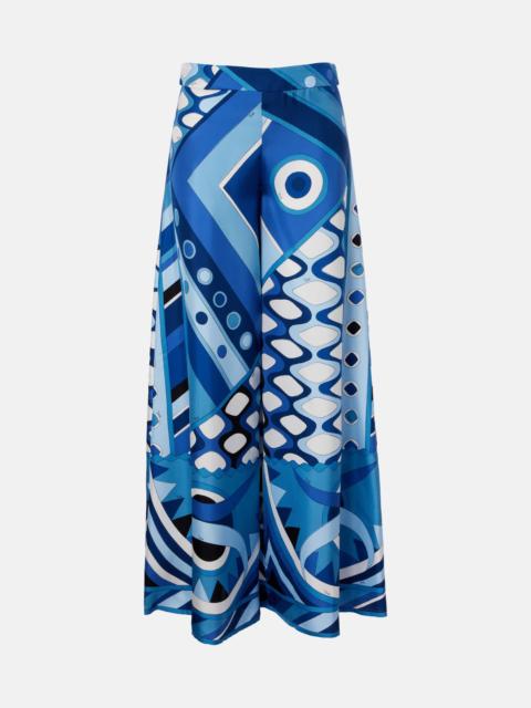 PUCCI Printed high-rise silk wide-leg pants