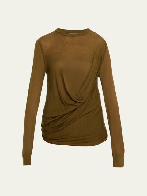 MICHAEL KORS Draped Wool-Cashmere Top
