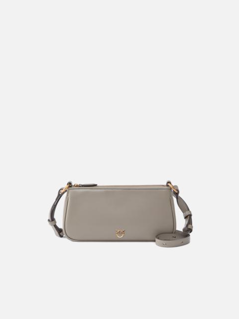 PINKO LEATHER MINI HALF MOON CROSSBODY BAG