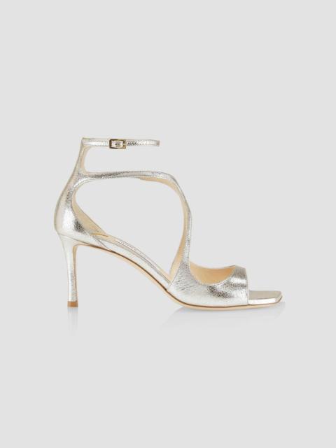 JIMMY CHOO Azia Crisscross 금속 발목 결박 샌들