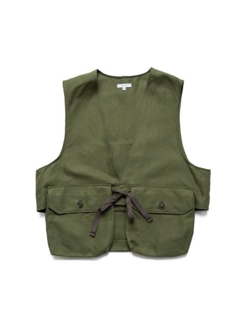 Engineered Garments Fowl Vest Cotton Hemp Satin - Olive