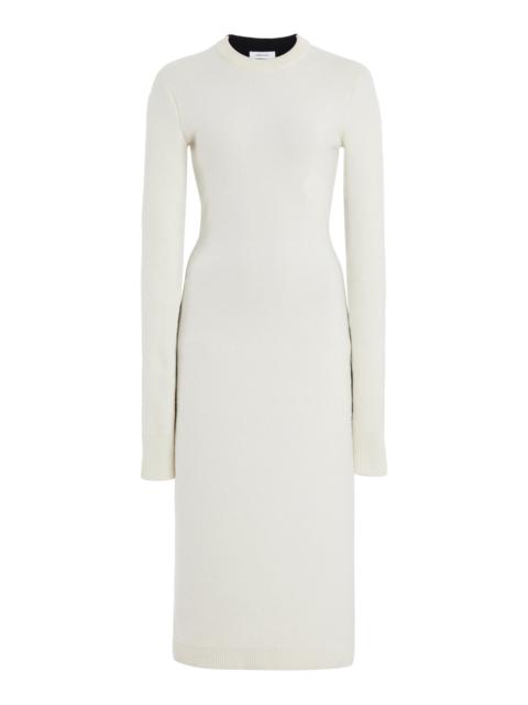 Color Block Knit Midi Dress black/white