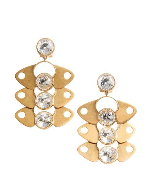 Valentino Women's Pages Earrings in Metal and Crystal - Gold Crystal