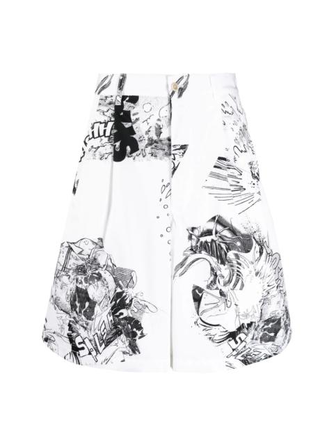 Comme des Garçons SHIRT x Christian Marclay wide-leg shorts