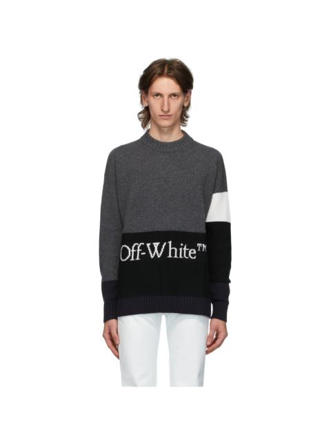 Off-White Grey Color Block Sweater