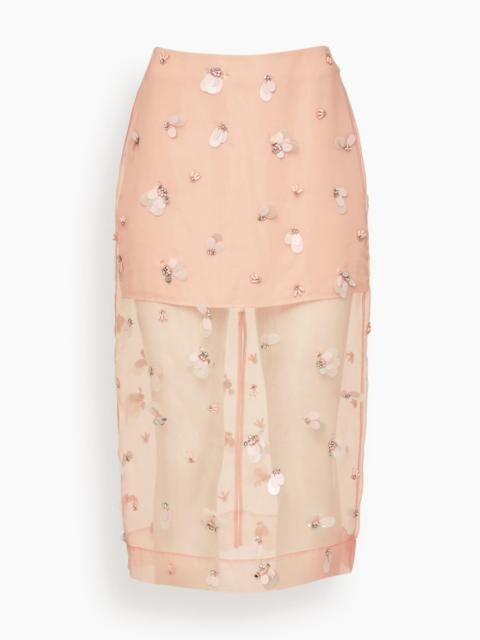SIMKHAI Delilah Midi Skirt in Bubblegum