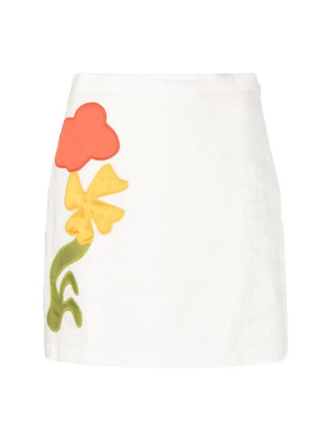 motif-embroidered skirt