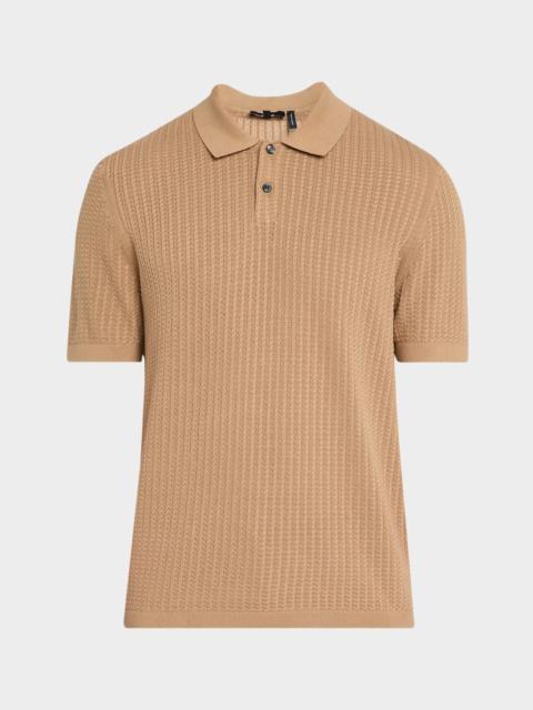 Theory Men's Cotton Cable Knit Polo Shirt