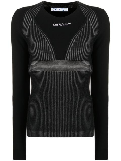 Off-White crew-neck ribbed-knit jumper