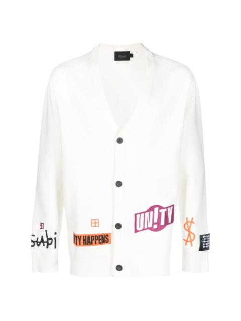 Collective logo-patch cardigan