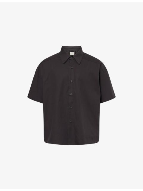 entire studios Pointed-Collar Short-Sleeve Cotton Shirt