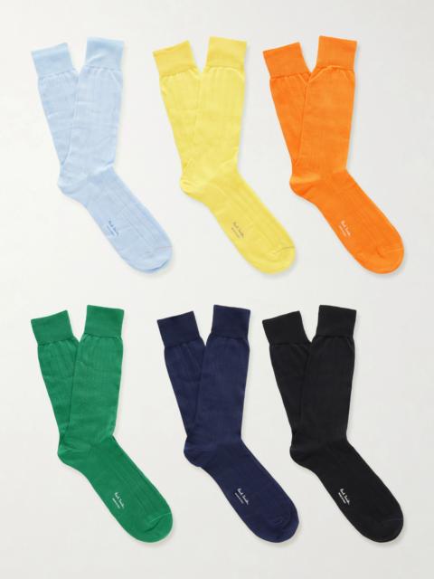 Paul Smith Pack of Six Cotton-Blend Socks