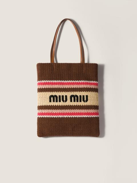 Miu Miu Raffia-effect woven tote bag