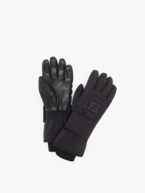 FENDI Ski gloves in black tech nylon