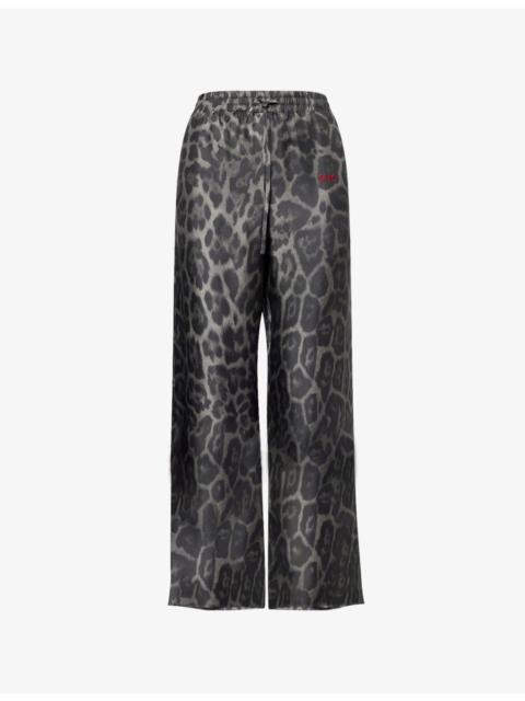 パンツ Stella McCartney Pajama pants Leopard-print pajama pants in brown - Stella Mc Cartney