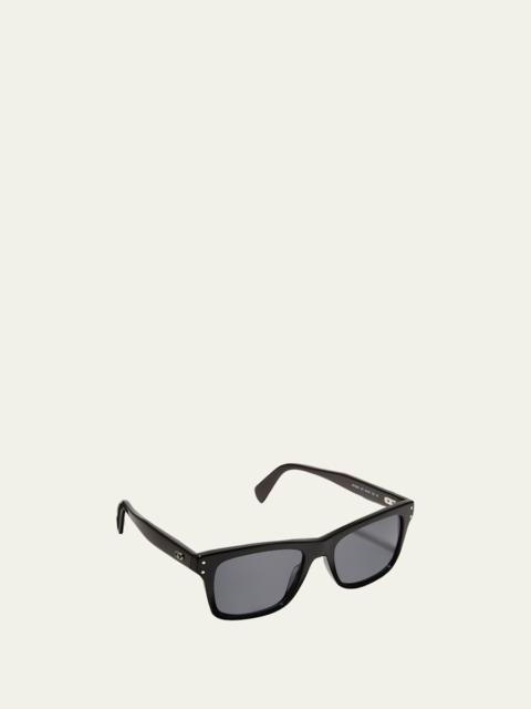 FERRAGAMO Men's Double Gancini Rectangle Sunglasses