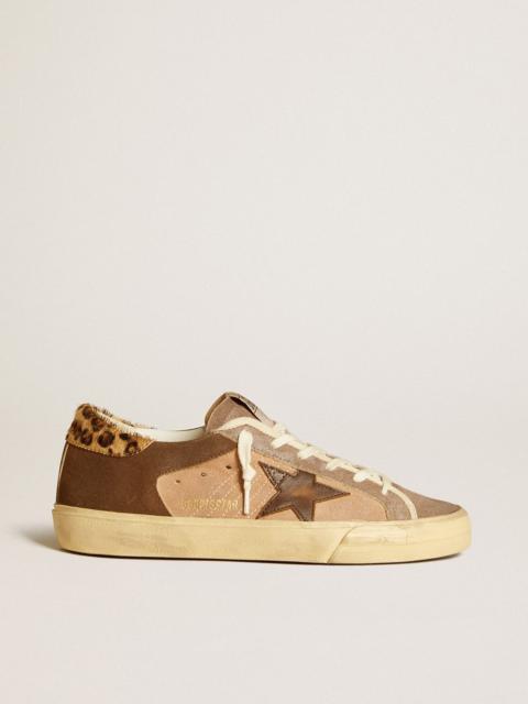 Golden Goose Super-Star in suede with leather star and pony skin heel tab