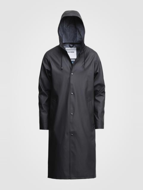 Stockholm Long Print Raincoat Black