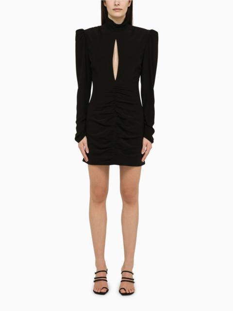 Alessandra Rich Black draped silk minidress