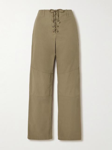 FORTELA Rope-trimmed Coated-cotton Straight-leg Pants