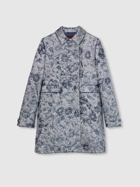 GUCCI Floral lamé brocade coat