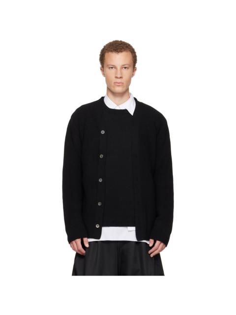 Comme des Garçons Homme Plus Black Worsted Wool Half Cardigan