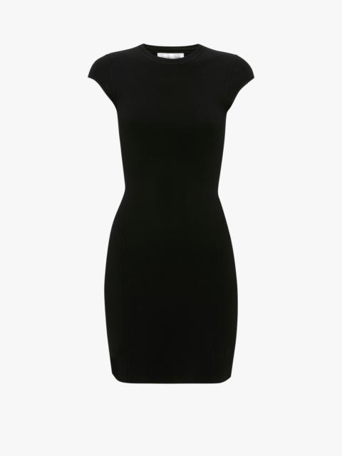 Victoria Beckham VB Body Compact Cap Sleeve Mini Dress In Black