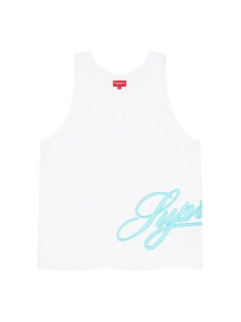 Supreme Supreme Mesh Script Tank Top 'White Blue' SUP-SS21-858