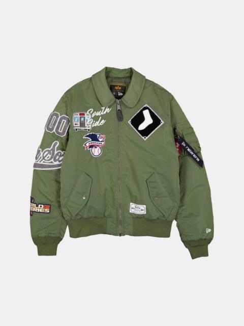 Nike CHICAGO WHITE SOX X ALPHA X NEW ERA MA-1 COLLARED BOMBER JACKET (GREEN)