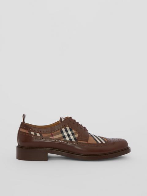 Burberry Vintage Check Panel Leather Derby Shoes