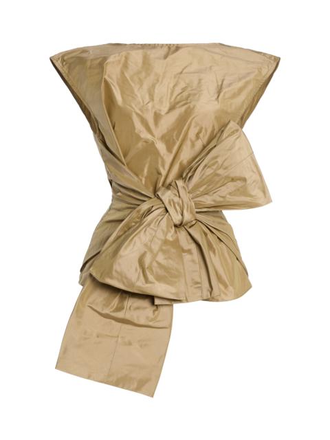 CHRISTOPHER JOHN ROGERS Bow Silk Top khaki