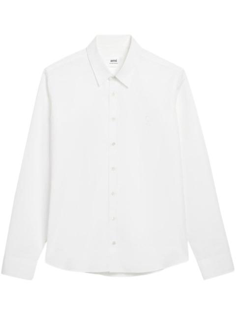 AMI Paris logo-embroidered cotton shirt