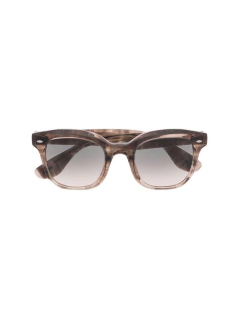 transparent square-frame sunglasses