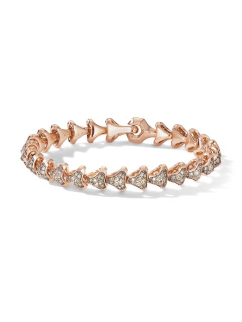 DAVID YURMAN Men's Armory Link Bracelet in 18K Rose Gold - Cognac Diamond