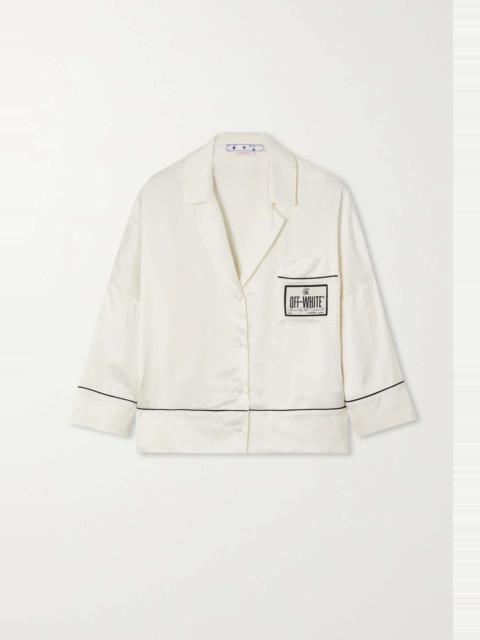 Off-White Appliquéd satin shirt