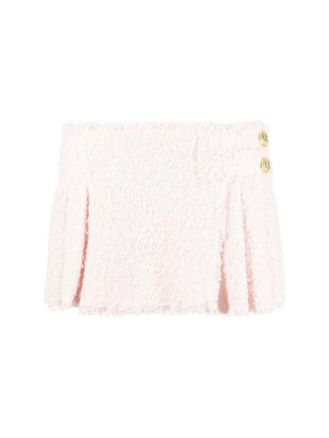 Balmain pleated tweed mini skirt