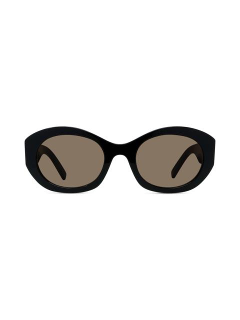 Givenchy Givenchy 4G Oval Sunglasses in Shiny Black /Brown