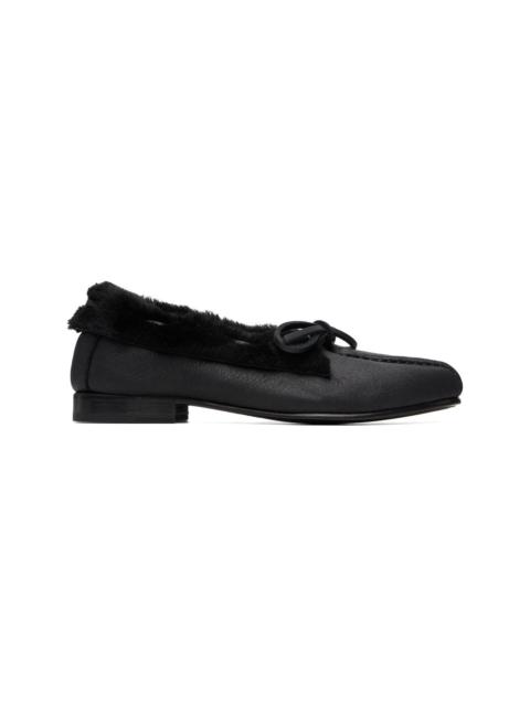 HEREU Black Tilla Shearling Loafers
