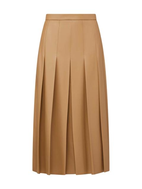 HERSON VEGAN LEATHER PLEATED MIDI SKIRT