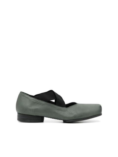 UMA WANG square-toe leather ballerina shoes