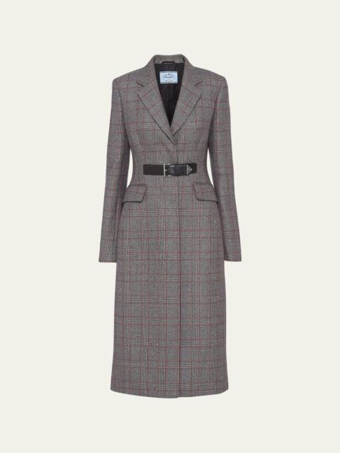 Prada Galles Wool Coat with Leather Belt