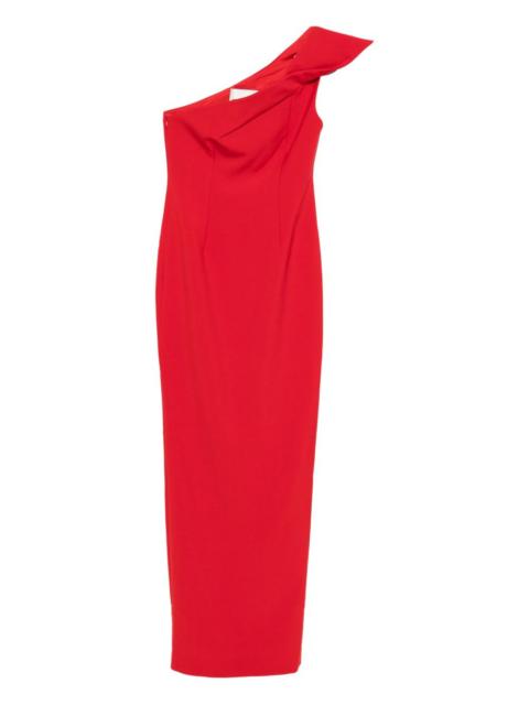 ROLAND MOURET one-shoulder maxi dress