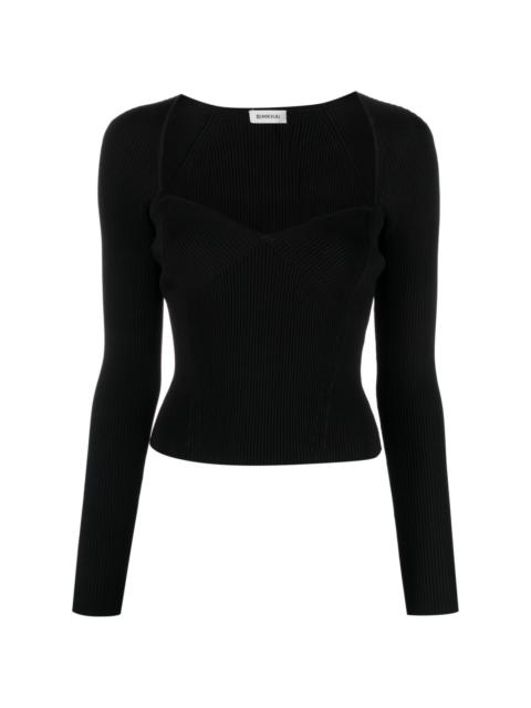 SIMKHAI sweetheart-neck long-sleeve jumper
