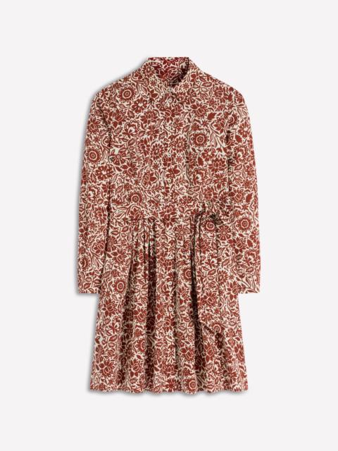 BODEN Alexa Long Sleeve Short Dress-Brown, Meadow Scatter