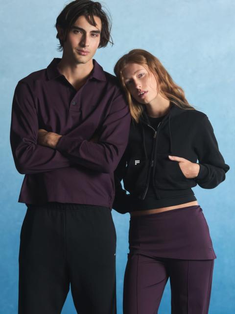 PANGAIA Womens Heavyweight Cropped Hoodie - Black