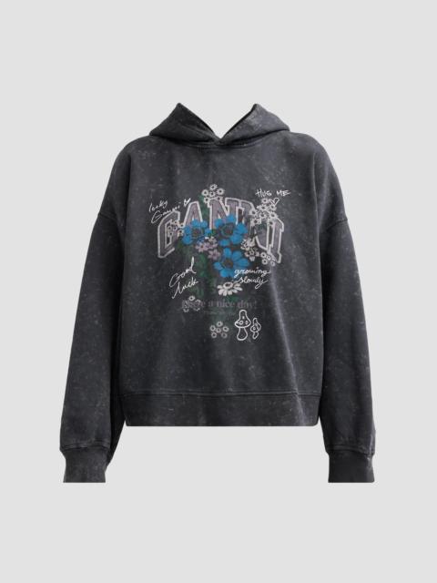 GANNI Women's Isoli Crop Hoodie - Phantom