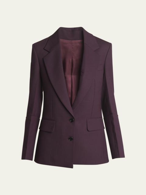 Two-Button Wool Jacket with Sleeve Detail