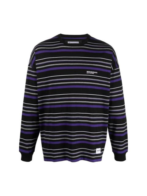 NEIGHBORHOOD elogo-embroidered striped sweatshirt