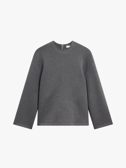 The Frankie Shop Delancey Long Sleeve Neoprene Top - Dark Grey